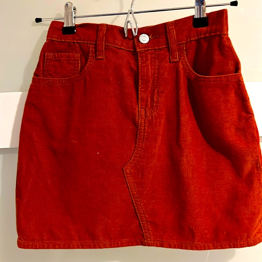 Old Navy corduroy girls skirt burnt orange a-line size large 10-12